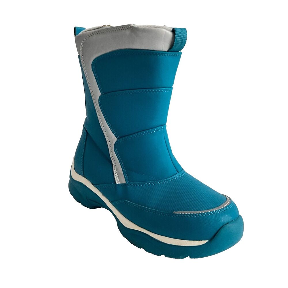 Lands' End Waterproof Boots Kids Green Snow Flurry Shoes 4